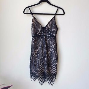 LF Boutique Into Black Lacey Elegant Dress